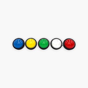 Ensemble de boutons poussoirs d'arcade Mega Vending Convex, 5 couleurs, éclairage LED, 12V, construction en plastique, métal et PVC, utilisation en intérieur - Product Image 2