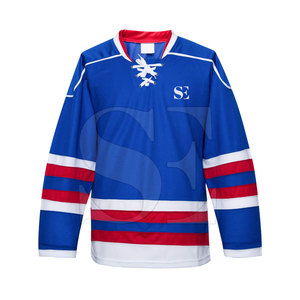 Camiseta de hockey sobre hielo al por mayor personalizable al mejor precio, ropa de hockey de talla grande transpirable para clubes y ligas de equipos - Product Image 1