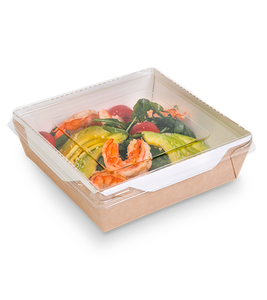 กล่องอาหารกระดาษคราฟท์ OSQ OpSalad 1200 คุณภาพดีที่สุด สำหรับอาหารกลางวัน ใช้งานได้หลากหลาย พร้อมฝาใส  รับทำโลโก้ตามสั่ง - Product Image 1