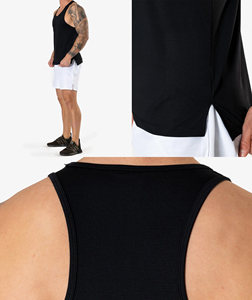 Camiseta sin mangas de gimnasio de punto transpirable informal para hombre OEM con logotipo frontal para Estilo de vida y entrenamiento - Product Image 5