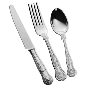 Juego de 3 cubiertos de acero inoxidable, ideal para utensilios de cocina, mesa, regalo, hogar, cubiertos con acabado Chapado en Color plateado, los mejores mangos - Product Image 1