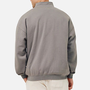 Venta al por mayor nueva media cremallera transpirable hombres algodón térmico manga completa sudaderas logotipo personalizado media cremallera pulóver sudaderas - Product Image 5