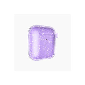 Étui transparent scintillant Netzy Allstar Airbag 32 pour AirPods, coque de protection avec fonction antichoc, violet - Product Image 1