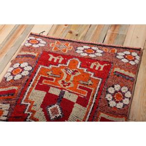 2,7x10,9 ft Vintage Rug, <b>Runner</b> Turkish Rug, <b>Red</b> Geometric Rug - Product Image 5