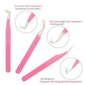 Pinzas de extensión de pestañas Labubu Charm de etiqueta privada, pinzas de agarre de punta de fibra curva, pinzas de extensión de pestañas de volumen personalizadas - Product Image 2