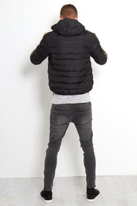 แจ็กเก็ตขนเป็ดแขนยาวสำหรับผู้ชายเสื้อแจ็คเก็ตแบบมีปกเสื้อมีฮู้ดสำหรับผู้ชายโลโก้ออกแบบได้ตามต้องการแบบใหม่ - Product Image 2