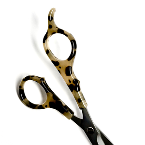 5.5" Ergonomic Handle Right-Handed Straight Edge Stainless Steel Customizable Professional Sharp <b>Hairdressing</b> <b>Scissors</b> Brown - Product Image 3