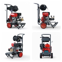 Nettoyeur de canalisations à essence 15HP 150 bars 2200 psi pour le nettoyage des tuyaux de 300 mm et le lavage des sols sur de grandes surfaces à distance