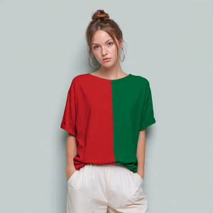 Camisetas holgadas de poliéster y algodón 100% para mujer, camiseta ligera con cuello redondo y hombros caídos, camiseta de gran tamaño para mujer - Product Image 4