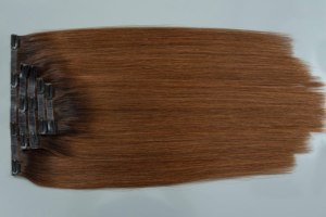 Extensions de cheveux vierges vietnamiens Remy, super double drawn, cuticules alignées, soyeux, lisses comme des baguettes, couleur marron, extensions adhésives sans couture - Product Image 2
