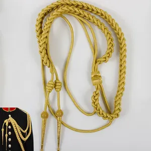 Aiguillette Gold Cord Dos puntas chapadas en oro de latón