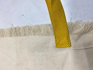 Sacs fourre-tout en toile de coton recyclé écologiques personnalisables faits à la main pour femmes, avec franges tissées, pour la plage, logo personnalisé, fabriqués en Inde - Product Image 2