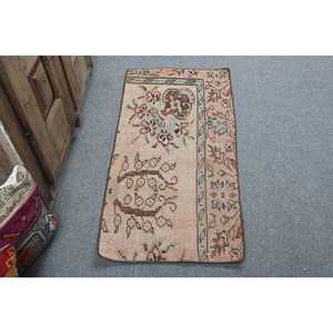 Tapis turc vintage, tapis de 1,6 x 3,3 pieds, petit tapis persan brun - Product Image 1