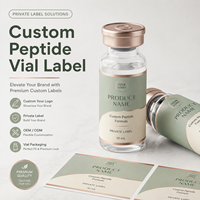 Étiquettes personnalisées pour flacons de peptides vert sauge et or rose, autocollants imperméables avec logo personnalisé pour flacons de sérum en verre de 10 ml