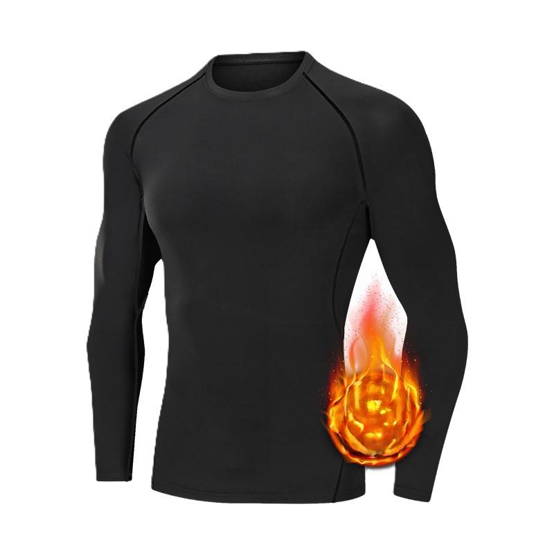 เสื้อยืดแขนยาวสีดำล้วน J07 [ขนแกะเรียงราย]