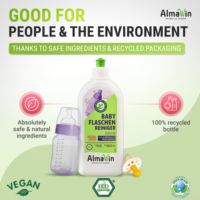AlmaWin RTS 1 Nettoyant pour biberons 500ml Compatible lave-vaisselle pour tétines et jouets Vegan Biodégradable Bébé