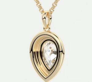 El mejor precio para mujer, conjunto de bisel inspirado en Deco grueso en forma de pera, colgante VVS Moissanite Diamond 925, chapado en oro y plata para fiestas - Product Image 4