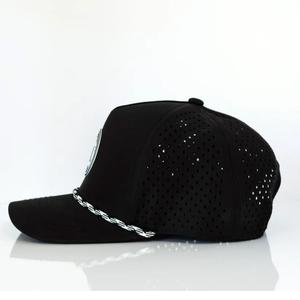 Casquette de golf de haute qualité à 5 panneaux structurée, respirante, avec logo découpé au laser, perforée, unisexe, imperméable, avec logo en caoutchouc personnalisé - Product Image 6