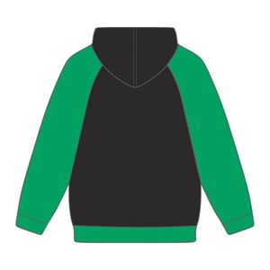 Sudadera con capucha negra The Links Incorporated con mangas raglán verdes Ropa personalizada de organización cívica y profesional negra - Product Image 3