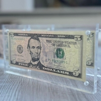 Cadre en acrylique personnalisé pour une seule pièce de monnaie américaine, support en plastique pour argent, présentoir de devises, étui pour billet de dollar