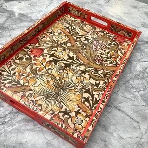 Meenakaari mejor diseño bandeja de madera dorada forma rectangular para la decoración del hogar y la cocina para boda desayuno almuerzo Cena - Product Image 2