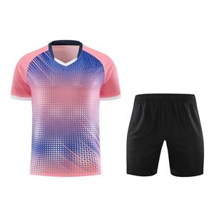 Ensemble de maillot de football à manches courtes pour hommes de haute qualité, uniforme de football pour adultes, maillot de football bleu pour garçon, nom personnalisé, numéro DIY - Product Image 1