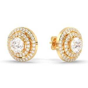 Pendientes de Diamantes Cultivados en Laboratorio con Corte Brillante Redondo de Diseño Clásico REYES, 2.2 Quilates, en Plata de Ley 925, Joyería para Mujer - Product Image 2