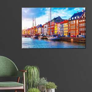 ภาพพิมพ์บนผ้าใบลายทิวทัศน์เดนมาร์ก: ภาพพิมพ์บนผ้าใบลายฉากโคเปนเฮเกน,1P: ห่อหุ้มอย่างดี - Product Image 1