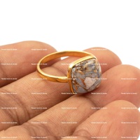 Magnifique bague en opale éthiopienne naturelle de 12 mm, en argent sterling plaqué or, polie, délicate et tendance, avec pierre précieuse, idéale comme cadeau