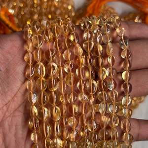 Cuentas de Citrino Natural Premium Amarillo de 5x7mm y 12x16mm, Lisas y Pulimentadas, Alta Calidad, Certificadas para Joyería, con Más de 50 Años de Experiencia - Product Image 1