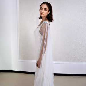 Bridella MG56-I Clear Lace & Mesh Knitted <b>Shawl</b> with Soft Drape and Warm <b>Wrap</b> for Weddings Proms Formal Events - Product Image 1