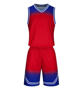 Ensemble de maillots de basket-ball en polyester respirant 170GSM personnalisé Uniforme de couleur blanc et bleu réversible par sublimation pour les sports d'équipe - Product Image 2