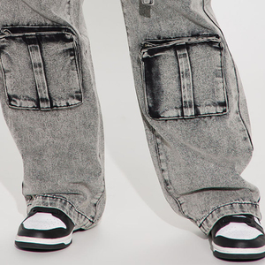 Pantalones de moda para mujer, pantalones informales Cargo Boyfriend, pantalones vaqueros de pierna ancha, pantalones vaqueros para mujer, pantalones para mujer, logotipo personalizado OEM - Product Image 4