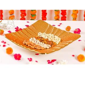 Shiny Gold Plated Finishing Metal <b>Chocolate</b> Serving Tray Sweet Dates Best Quality Product Serving Tray At Inexpensive Price - Product Image 4