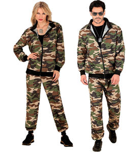 Customized Printed <b>Camouflage</b> & Solid Heavyweight Streetwear Men's Zip-Up Hooded Jogger Sweatsuits Set - Product Image 4