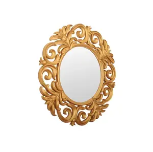 Decorazioni estetiche personalizzate di fabbrica adesivi per specchietti per trucco dorati ovali accessori per specchi decorativi da parete appesi funky di moda