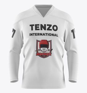 2025, venta al por mayor, camiseta de portero de hockey sobre hielo de poliéster ligero a granel, hecho a medida uniforme de equipo, logotipo frontal transpirable - Product Image 5