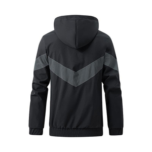 Vestes coupe-vent de course à pied pour hommes avec capuche d'hiver personnalisées, veste coupe-vent de sport de plein air pour hommes, vente en gros décontractée - Product Image 5