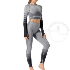 2024 nueva llegada de talla grande mallas deportivas de gimnasio para mujer conjunto de ropa deportiva de Yoga transpirable personalizada patrón de impresión de alta calidad - Product Image 1
