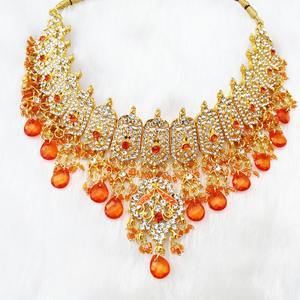 Indian Royal Zircon <b>Gold</b> Plated Ethnic Bridal Jewelry Set Women Party Engagement Traditional Elegance Regal Finish - Product Image 5