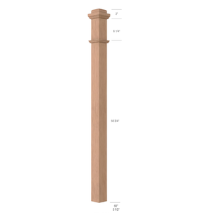 Atractivo 66 ''ajustable madera de roble blanco Newel modelo 4075 caja de piezas de escalera de madera maciza estilo liso nueva llegada para escalera - Product Image 2