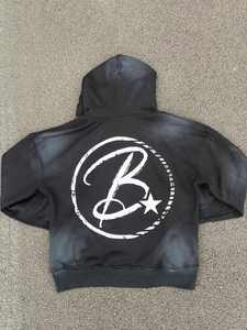 เสื้อฮู้ดสตรีทแวร์ผ้าฟลีซเนื้อนุ่ม ระบายอากาศ กันลม แห้งเร็ว สไตล์วินเทจฟอกสี ผลิตตามสั่ง ขายส่ง ผ้าฝ้ายแท้ 100% - Product Image 2