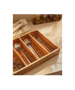 Porte-couverts décoratif de table design fabuleux porte-couverts en bois à 2 sections pour accessoires de cuisine et de table - Product Image 4