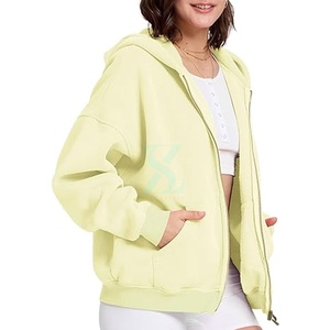 เสื้อฮู้ดผู้หญิงซิปรูดสไตล์ที่ดีที่สุดชุดครอปแบบกรดเสื้อครอปเอวลอยเสื้อฟิตเนสผู้หญิงมีผลกระทบสูง - Product Image 3