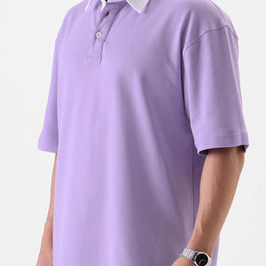 Manches courtes pour hommes de haute qualité pour polos Logo personnalisé respirant motif solide teint uni-à la mode - Product Image 5