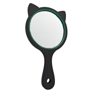 Miroir de poche en bois portable à une seule face avec poignée, miroir de poche avec poignée confortable pour le maquillage, les soins de la peau, utilisation quotidienne - Product Image 1