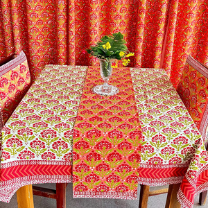 Nouveau design de table à manger en coton tissé avec impression lavable de bloc à la main de luxe - Product Image 1