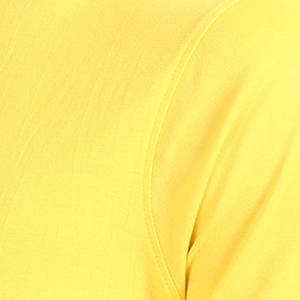 Colección de verano 2024, Camiseta de algodón pesado para hombre, Color amarillo sólido, Simple cuello redondo, elástico, ajustado, estilo de cuello redondo - Product Image 5