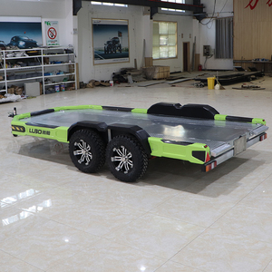 Remorque ATV industrielle LUBO à double essieu bleue avec plateau plat, alimentée à l'essence pure 1500W pour le transport de véhicules tout-terrain - Product Image 6