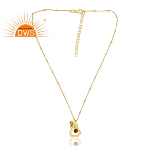 Collar de esmalte chapado en oro de 18 quilates de plata de ley de diseño de tendencia, joyería fina Demi para mujer, regalo para ella - Product Image 1